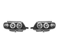 LHD Faros Proyectores Par Angel Eyes Transparente Negro Redondo Citroen Saxo