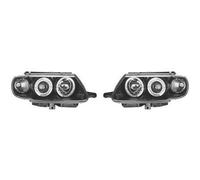 LHD Faros Proyectores Par Angel Eyes Transparente Negro Redondo Citroen Saxo