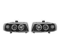 LHD Faros Proyectores Par Angel Eyes Transparente Negro Seat Ibiza Cordoba 96-99
