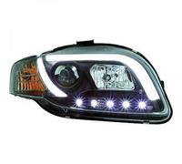 LHD Faros Proyectores Par Barra De Luz LED DRL Negro para Audi A4 Avant B7 04-07
