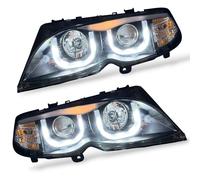 LHD Faros Proyectores Par LED Dragon DRL Negro Para BMW 3 Serie E46 4dr
