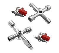 Lhdfyqt 2 Piezas Llave de Utilidad Multifuncional, Llave Maestra para Abrir Puertas, Llave Cruzada Universal, Llave para Radiadores, para Contadores de Agua, Contadores Eléctricos, Ascensores