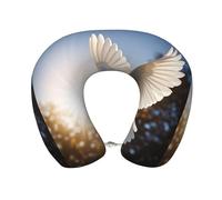LHDGBNV White Dove Flying in The Sun - Almohada de cuello en forma de U, almohada de viaje de espuma viscoelástica suave, cómoda almohada de apoyo para la cabeza para dormir, avión, coche y oficina
