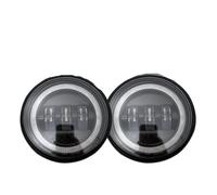 Lhdktee Faros 2 Luces Antiniebla LED Delanteras Coche Con Luz Cruce Blanca DRL Anillo Halo Ojos Ángel Para Hummer H2 2003 2004 2005 2006 2007 2008 2009 Faro Principal
