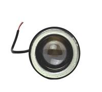 Lhdktee Faros Antiniebla 2 Uds Proyector LED Luz Antiniebla Para Coche,5 "3,0" 3, 64mm 76mm 89mm 6500K Halo Angel Eyes Anillos DRL Auto Blanco 12V Lámpara(3.5inch)