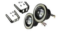 Lhdktee Faros Antiniebla Faros Delanteros Led COB DRL Para Coche De 3,5 Pulgadas, 12V, Ojos Ángel, Antiniebla, Luz Diurna, Señal Giro Para Maletero(Red-Angel Eye,1 piece)