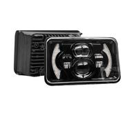 Lhdktee Faros Delanteros Moto Faro Delantero LED Halo Proyector Hi-Lo Sellado Con DRL Para TW200 DT125 RE, 4x6, 9-30 V, 45 W