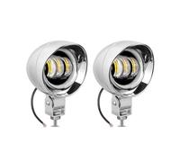 Lhdktee Faros Delanteros Moto Faro Delantero LED Para Cafe Racers, Foco Auxiliar Cromado Con Halo(2 piezas)