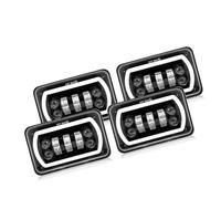 Lhdktee Faros Faros Delanteros LED De 4 X 6 Pulgadas 90 W 12 V Y 24 Con Luces Circulación Diurna Para Toyota Cressida (1981 1982 1983 1984) Faro Principal