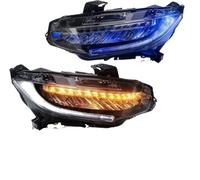 Lhdktee Faros Para Civic 10.ª Generación 2016-2021 StartUp Sedán Coupé Hatchback Para Type Para R Iluminación Respiración Switchback Señal Giro Faro LED Faro Principal
