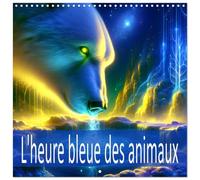 L'heure bleue des animaux (Calendrier mural carré 2026 30x30 cm) Calendrier double avec une page pour vos prises de notes: Magie de la nuit à la source d'eau et des animaux sauvages.