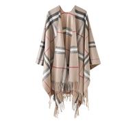 LHEZXS Capa Poncho Cape Externo De Chal A Cuadros De Gradiente Outumn Y Winter Tassel Shawl-D