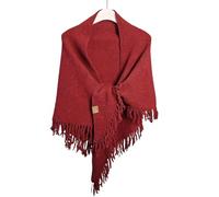 LHEZXS Mantón Triangular Tejido De Lana Gruesa, Cálido Y Resistente Al Frío, para Invierno para Mujer-Rojo