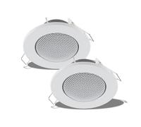 Lhh 2 altavoces empotrables en techo de color blanco, diámetro de 80 mm, 12 W, rejilla metálica y clips de sujeción, fácil montaje para dormitorios, baños, cine en casa e interiores, 2 altavoces de