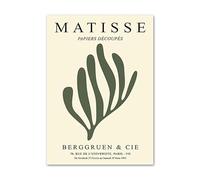 LHHJF LJHFA Famoso póster de Henri Matisse Arte geométrico de pared coral Pintura y grabados en lienzo de Henri Matisse Cuadro de decoración nórdica del hogar 40x60cm Sin marco