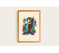 LHHJF LJHFA Joan Miro Surrealismo Artwork Poster Abstract Line Wall Art Joan Miro Lienzo Pintura E Impresiones Nórdico Decoración del Hogar Cuadro 50x70cmx1 Sin Marco