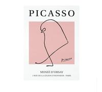 LHHJF LJHFA Pablo Picasso Exposición Póster Boceto Animales Arte de Pared Pablo Picasso Pintura en Lienzo e Impresiones Decoración de Sala de Estar para el hogar 50x70cm Sin Marco