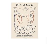 LHHJF LJHFA Pablo Picasso Minimalismo Poster Abstracto Boceto Línea Arte de Pared Pablo Picasso Pintura en Lienzo E Impresiones Nórdico Decoración del Hogar Cuadro 50x70cm Sin Marco