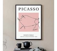 LHHJF LJHFA Pablo Picasso Minimalismo Poster Línea Abstracta Arte de Pared de Animales Pablo Picasso Pintura en Lienzo y Impresiones Nórdico Decoración del Hogar Cuadro 50x70cm Sin Marco