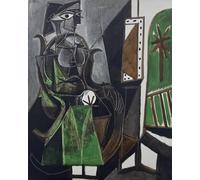 LHHJF LJHFA Pablo Picasso Vintage Poster《Mujer Junto A Una Ventana》Arte De Pared Pablo Picasso Pintura En Lienzo E Impresiones Nórdico Decoración del Hogar Cuadro 50x70cm Sin Marco