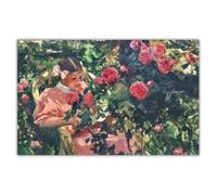 LHHJF LJHFA Póster clásico de Joaquín Sorolla《Elena Entre Rosas》Arte Mural Joaquín Sorolla Pintura e Impresiones Decoración de la Sala de Estar del hogar Imagen 50x70cm Sin Marco