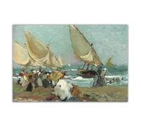 LHHJF LJHFA Póster de Joaquín Sorolla《Veleros en un día ventoso》Arte de Pared Joaquín Sorolla Pintura en Lienzo e Impresiones Cuadro de decoración del hogar 50x70cm Sin Marco