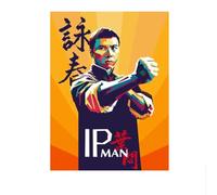 LHHJF LJHFA Póster de maestro de kung fu chino Ip Man Donnie Yen Arte de pared Wing Chun Master Pintura en lienzo e impresiones para decoración del hogar Imagen 50x70cm Sin marco