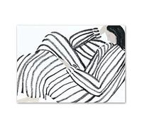 LHHJF LJHFA Póster de Sofia Lind Minimalismo abstracto Líneas Pintura de lienzo Arte mural e impresiones de Sofia Lind Cuadro de decoración nórdica 40x60cmx1 Sin marco