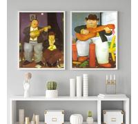 LHHJF LJHFA Póster retro de Fernando Botero Retrato humano en lienzo Pintura de Fernando Botero Arte mural y grabados de decoración del hogar 40x60cmx2 Sin marco