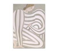 LHHJF LJHFA Pósters retro de Sofia Lind Stripe Girl Pintura abstracta de lienzo Arte mural e impresiones de Sofia Lind Cuadro moderno de decoración del hogar 40x60cm Sin marco