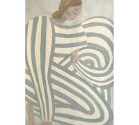 LHHJF LJHFA Pósters retro de Sofia Lind Stripe Girl Pintura abstracta de lienzo Arte mural e impresiones de Sofia Lind Cuadro moderno de decoración del hogar 40x60cm Sin marco