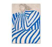 LHHJF LJHFA Pósters retro de Sofia Lind Stripe Girl Pintura abstracta de lienzo Arte mural e impresiones de Sofia Lind Cuadro moderno de decoración del hogar 40x60cm Sin marco