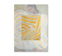 LHHJF LJHFA Pósters retro de Sofia Lind Stripe Girl Pintura abstracta de lienzo Arte mural e impresiones de Sofia Lind Cuadro moderno de decoración del hogar 40x60cm Sin marco