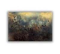 LHHJF LJHFA Zao WOU Ki Retro Posters《Amanecer (sin Tarde ni mañana)》 Arte de Pared Zao WOU Ki Lienzo Pintura E Impresiones Cuadro Nórdico Decoración del Hogar 50x80cm Sin Marco