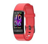 LHHJPULS M8 Banda Hombres Mujeres Inteligente podómetro Contador de Paso de la Pulsera de la Pulsera de la Aptitud de Peg + ECG Inteligente a Prueba de Agua Reloj de Pulsera (Color : Red)