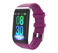 LHHJPULS Nueva actualización de presión Deporte Inteligente Aptitud Pulsera Sangre del Ritmo cardíaco podómetro IP67 a Prueba de Agua Banda Inteligente Reloj for Android iOS (Color : C919 Purple)