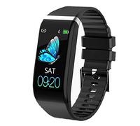 LHHJPULS Nueva actualización de presión Deporte Inteligente Aptitud Pulsera Sangre del Ritmo cardíaco podómetro IP67 a Prueba de Agua Banda Inteligente Reloj for Android iOS (Color : C919 Black)
