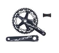 LHHL 165mm Ciclismo En Pista Platos Y Bielas Hueco Integrado 49T Aleación De Aluminio Plato Único con Soporte Inferior(Black)