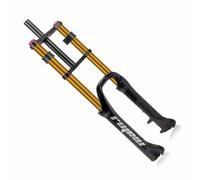 LHHL 20 Pulgadas Horquilla De Bicicleta De Montaña 1-1/8 Tubo Recto Cónico Tenedor De Suspensión Horquillas Snow Beach 110mm Recorrido 9 * 135mm QR MTB XC Am(Gold)