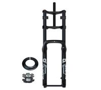 LHHL 26'' 5,0 Fat Bike Horquilla De Suspensión Air Recorrido 190mm Ajuste De Rebote, Distancia Entre Ejes 150mm, Eje Pasante 15mm Doble Corona Bicicleta Horquilla Delantera para MTB, E-Bike(Black)