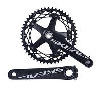 LHHL Bicicleta De Pista Platos Y Bielas 165mm Platos Y Bielas Integrado Hueco Aleación De Aluminio Platos Y Bielas 49T Monoplato Bielas for 10/11 Velocidades(Black)