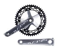 LHHL Bicicleta De Pista Platos Y Bielas 165mm Platos Y Bielas Integrado Hueco Aleación De Aluminio Platos Y Bielas 49T Monoplato Bielas for 10/11 Velocidades(Silver)