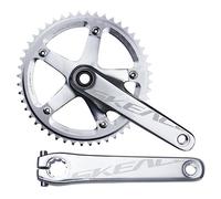 LHHL Bicicleta De Pista Platos Y Bielas 49T Monoplato Bielas 165mm Platos Y Bielas Integrado Hueco Aleación De Aluminio Platos Y Bielas for 10/11 Velocidades(Silver)