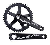 LHHL Bicicleta De Pista Platos Y Bielas 49T Monoplato Bielas 165mm Platos Y Bielas Integrado Hueco Aleación De Aluminio Platos Y Bielas for 10/11 Velocidades(Black)
