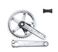 LHHL Bielas De Bicicleta De Pista De 165mm Hueco Integrado 48T Platos Y Bielas De Un Solo Plato con Soporte Inferior Compatible con 10/11 Velocidades(Silver)