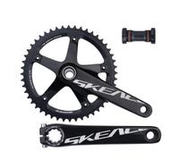 LHHL Bielas De Bicicleta De Pista De 165mm Hueco Integrado 48T Platos Y Bielas De Un Solo Plato con Soporte Inferior Compatible con 10/11 Velocidades(Black)