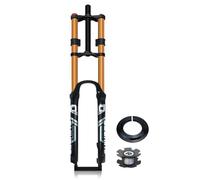 LHHL DH Horquilla De Suspensión Mountain Bike 26 27.5 29 Pulgadas Downhill Horquilla De Aire Bicicleta 1-1/8" Recta Horquilla Delantera Recorrido 150mm Freno De Disco QR Bloqueo Manual(Gold,29'')