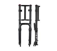 LHHL Horquilla De Suspensión Bicicleta Snow Beach 20 Pulgadas 4.0 Neumático Fat Air Horquillas Doble Hombro Amortiguador Viaje140 Mm 1-1/8" Steerer Horquillas Bicicleta Bloqueo Manual QR 9mm