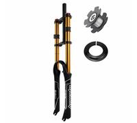LHHL Horquilla De Suspensión De Bicicleta MTB 26/27,5/29" Tubo Recto 1-1/8" Horquilla Delantera con Amortiguador De Aire De Doble Hombro Freno De Disco DH/Am/FR 9mm QR, Recorrido 145mm(Gold,27.5in)