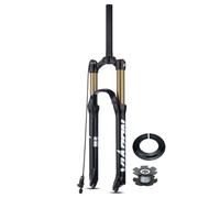 LHHL Horquilla de suspensión neumática de montaña 26" 27.5" 29" Recorrido 120 mm Tubo Recto 1-1/8" Cierre rápido de 9x100mm Horquillas Delantera para Bicicleta XC Am(Gold,B_27.5IN)